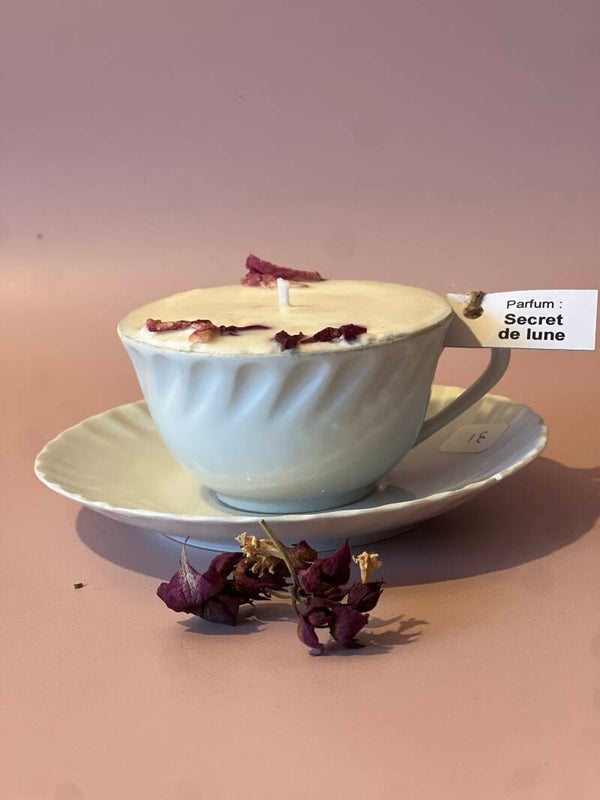 Bougie tasse vintage Parfum secret de lune