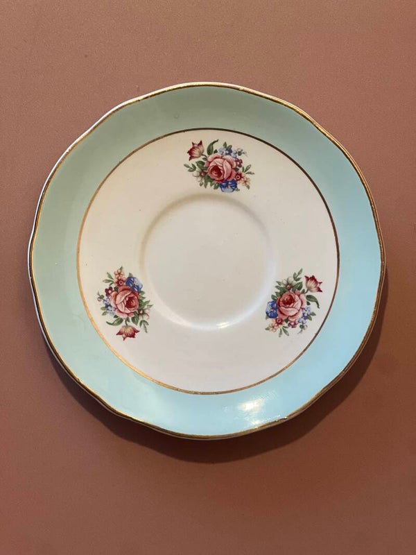 Soucoupe vintage pour bougie fleurie