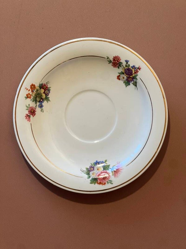 Soucoupe vintage pour bougie fleurie