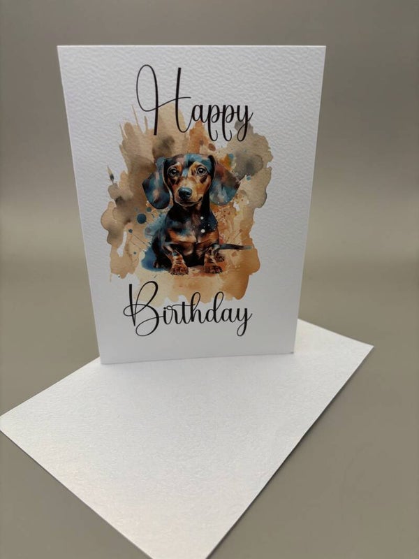 Kaart teckel happy birthday