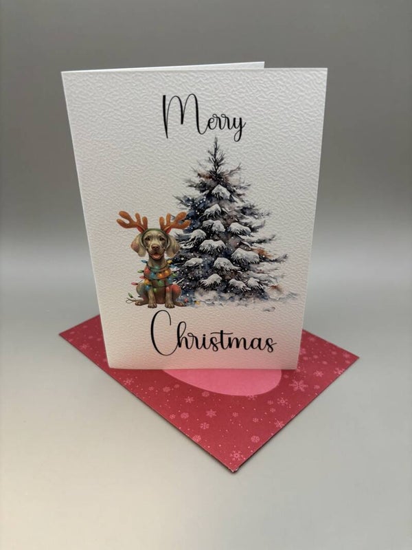 Weimaraner kerstkaart set van 5
