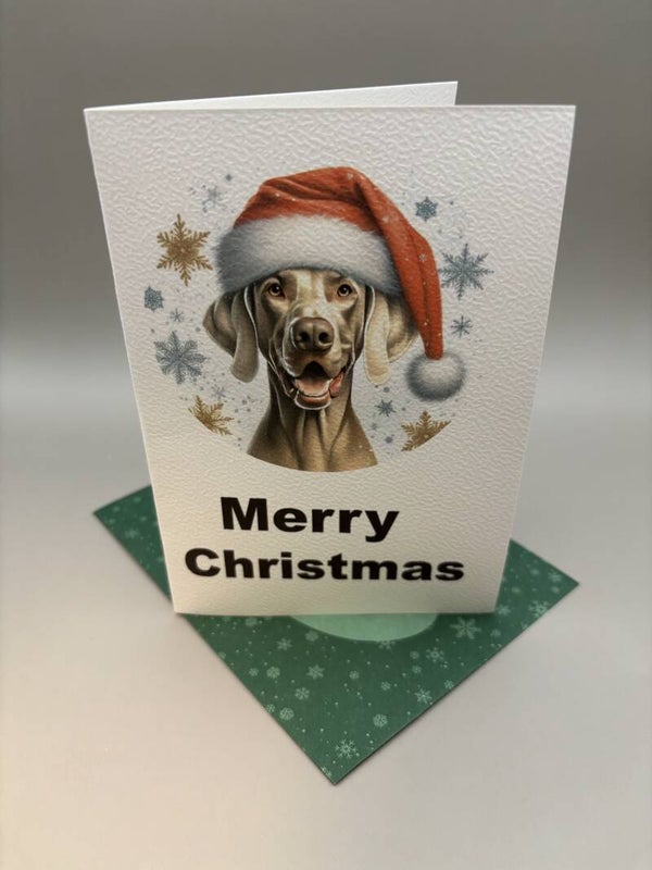 Weimaraner kerstkaart 2 set van 5