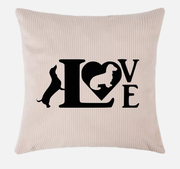 Kussenhoes 45x45 Teckel Love
