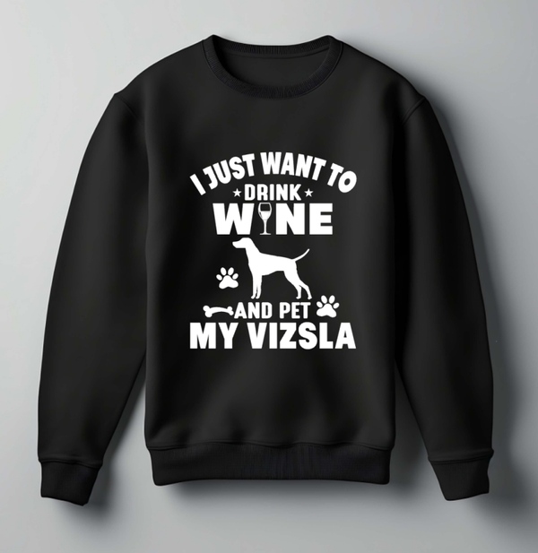 Trui Vizsla & Wine zwart