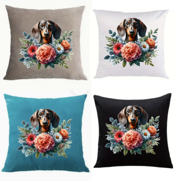 Kussenhoes teckel flowers