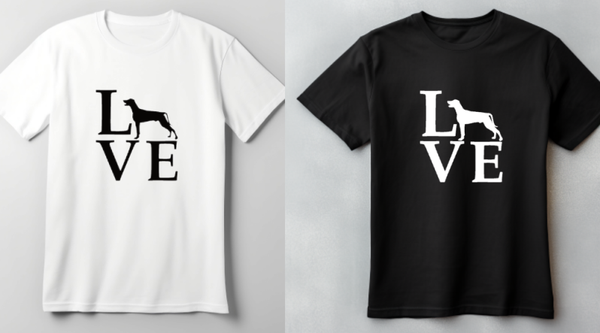 T shirt weimaraner love