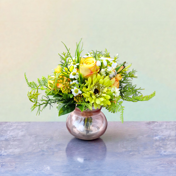 Frühlingsstrauß Seidenblumen: Frühlingsbouquet - "Frühlingserwachen" - ⌀22xH20