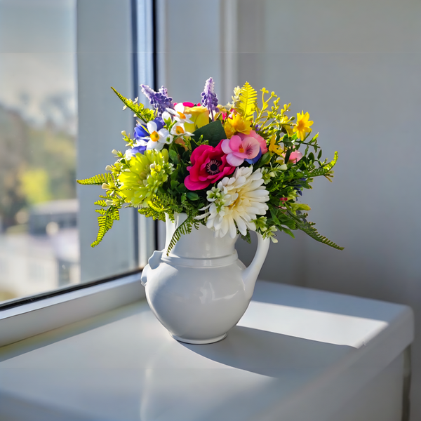 Frühlingsstrauß Seidenblumen: Frühlingsbouquet - "Frühlingsbunt" - ⌀26xH30