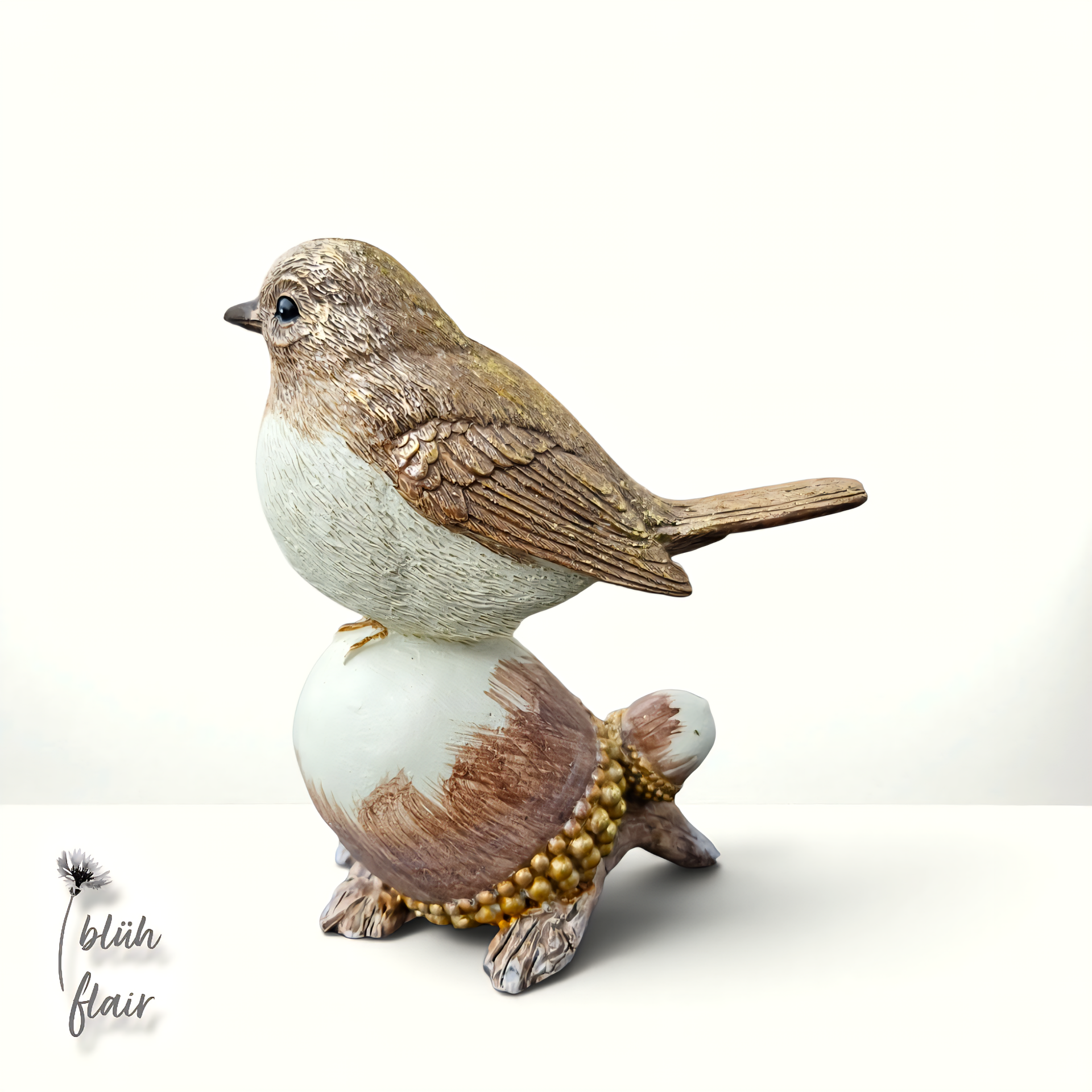 Accessoires & Deko: Vogelfigur (Nuss) - L11xB5xH13