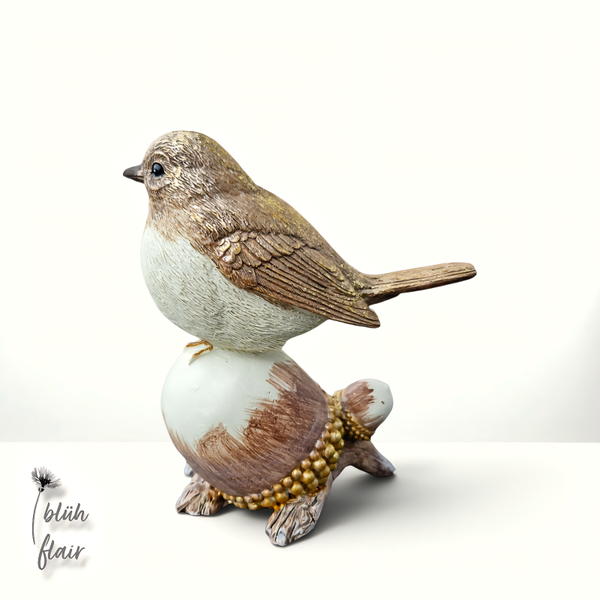 Accessoires & Deko: Vogelfigur (Nuss) - L11xB5xH13