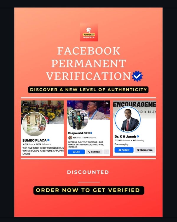 Permanent verification service for Instagram and Facebook