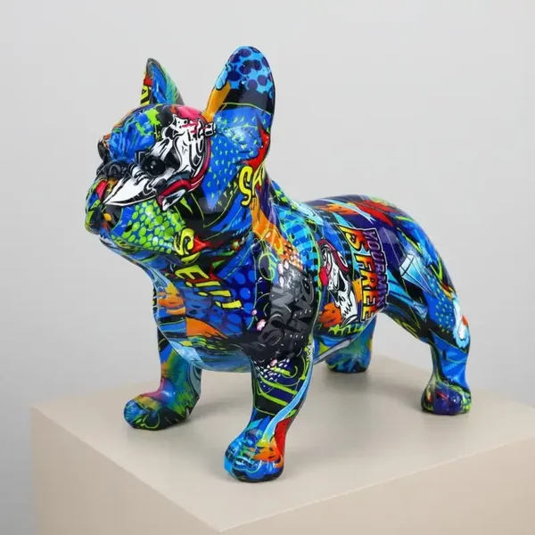 Hundefigur Bulldogge bunt