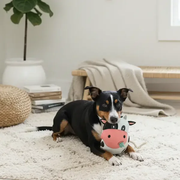 BUDDY. Hundespielzeug aus Leder "Kuh"
