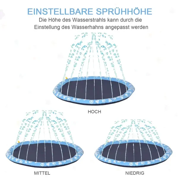 PawHut Hundepool, Planschbecken, mit Wasserdüse