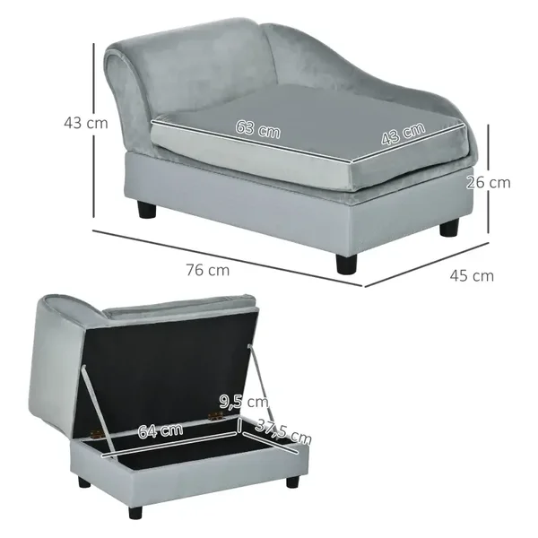 PawHut Haustiersofa mit Stauraum