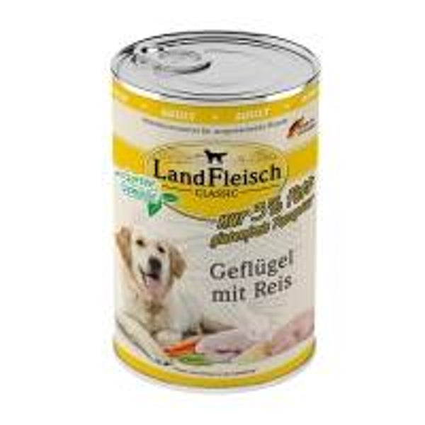 6 x Landfleisch Dog Classic Geflügel mit Reis & Gartengemüse extra mager