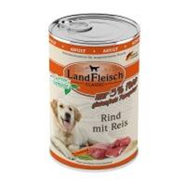 6 x Landfleisch Dog Classic Rind mit Reis & Gartengemüse extra mager