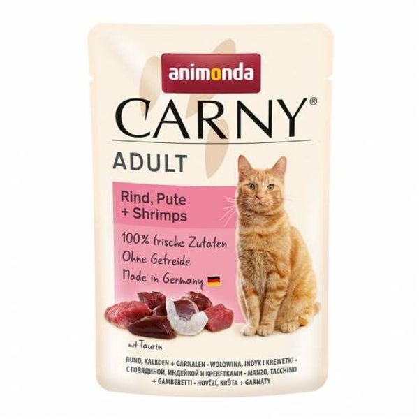 12 x Animonda Carny PB Adult Rind, Pute + Shrimps 85g