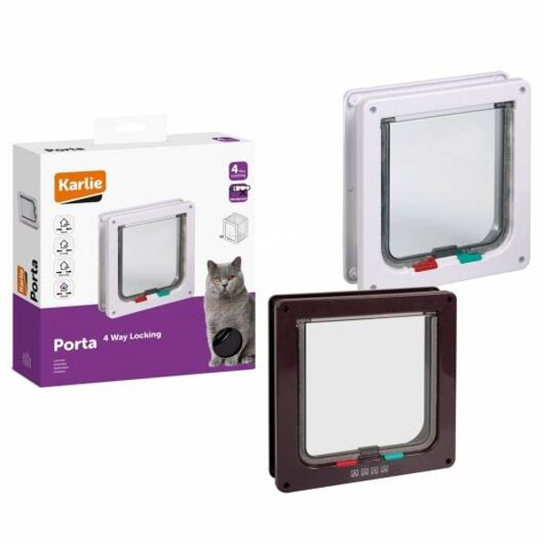Karlie Katzentür 4-Wege-Verschluss für große Katzen Weiß