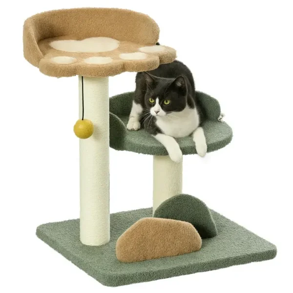 PawHut Kleiner Kratzbaum mit 2 Liegeflächen