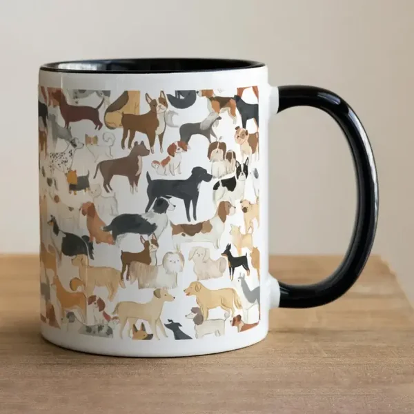 Schwarze Tasse Hundeparty