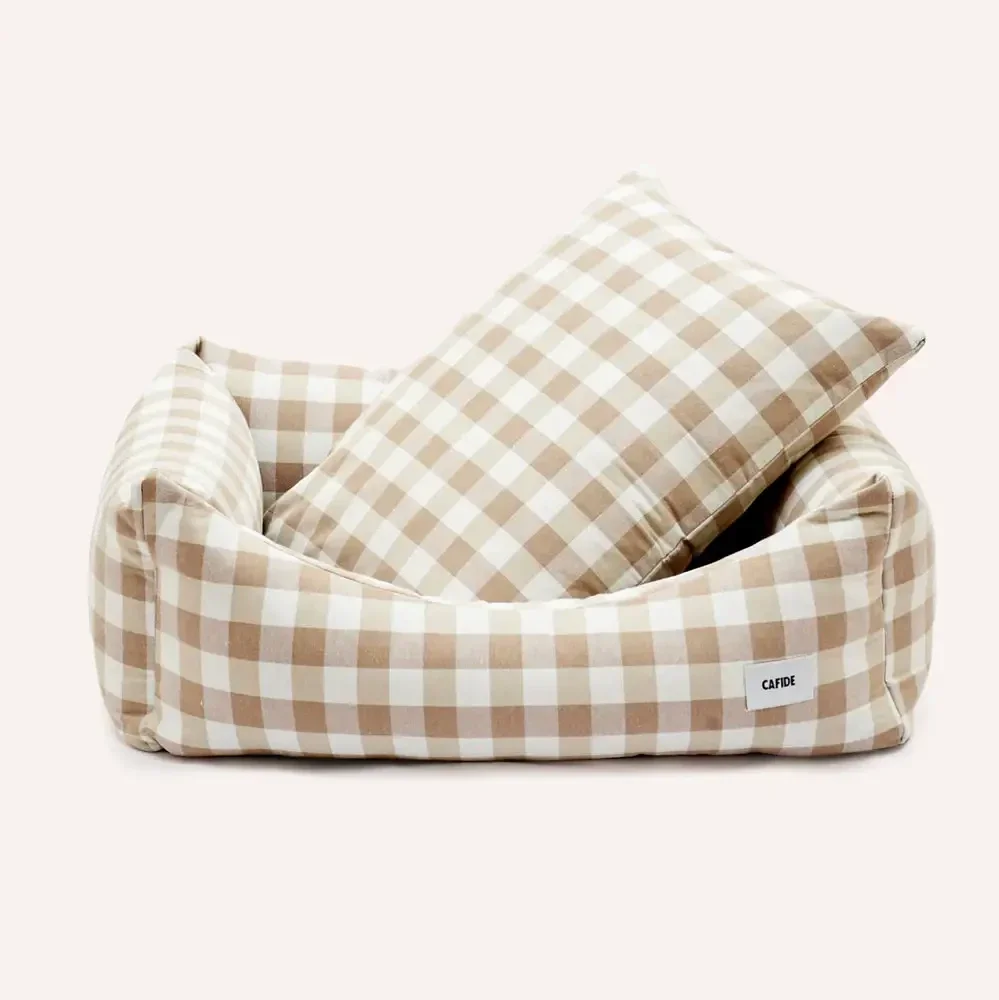 Hundebett Vichy Beige, Snozy