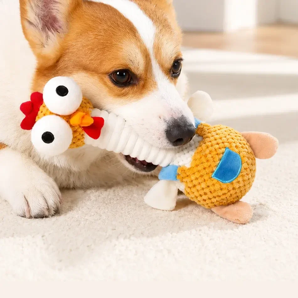 Lustiges, quietschendes Hühner-Spielzeug für Hunde zum Kauen und Spielen