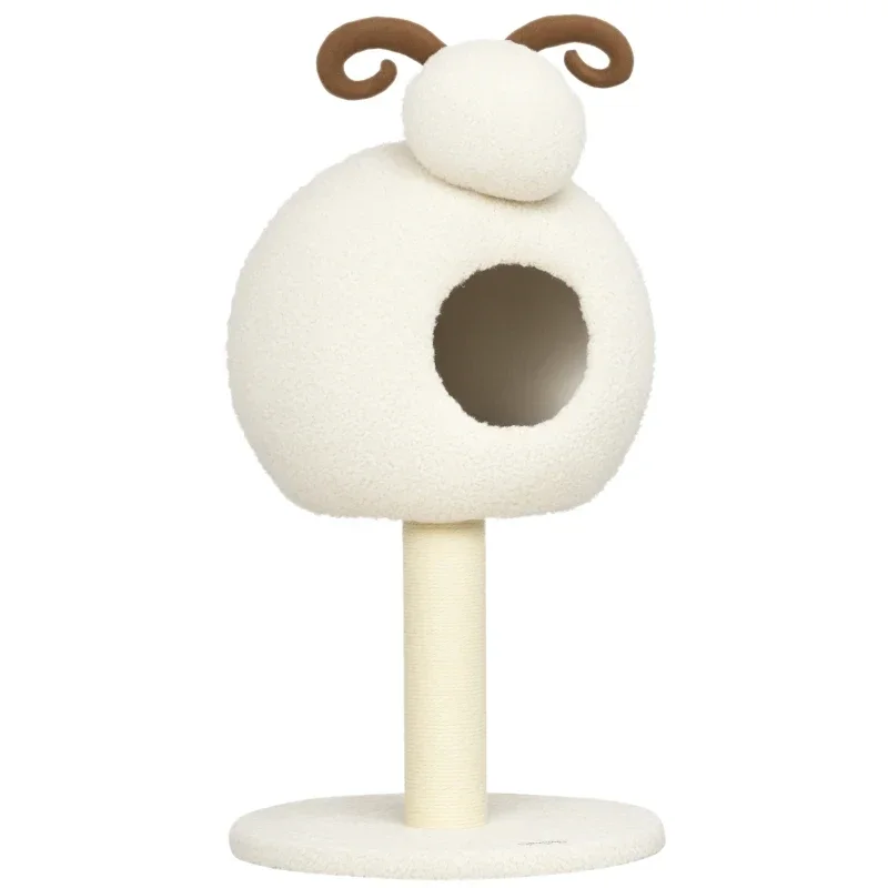 HOMCOM Kratzbaum für Katzen, Schafdesign