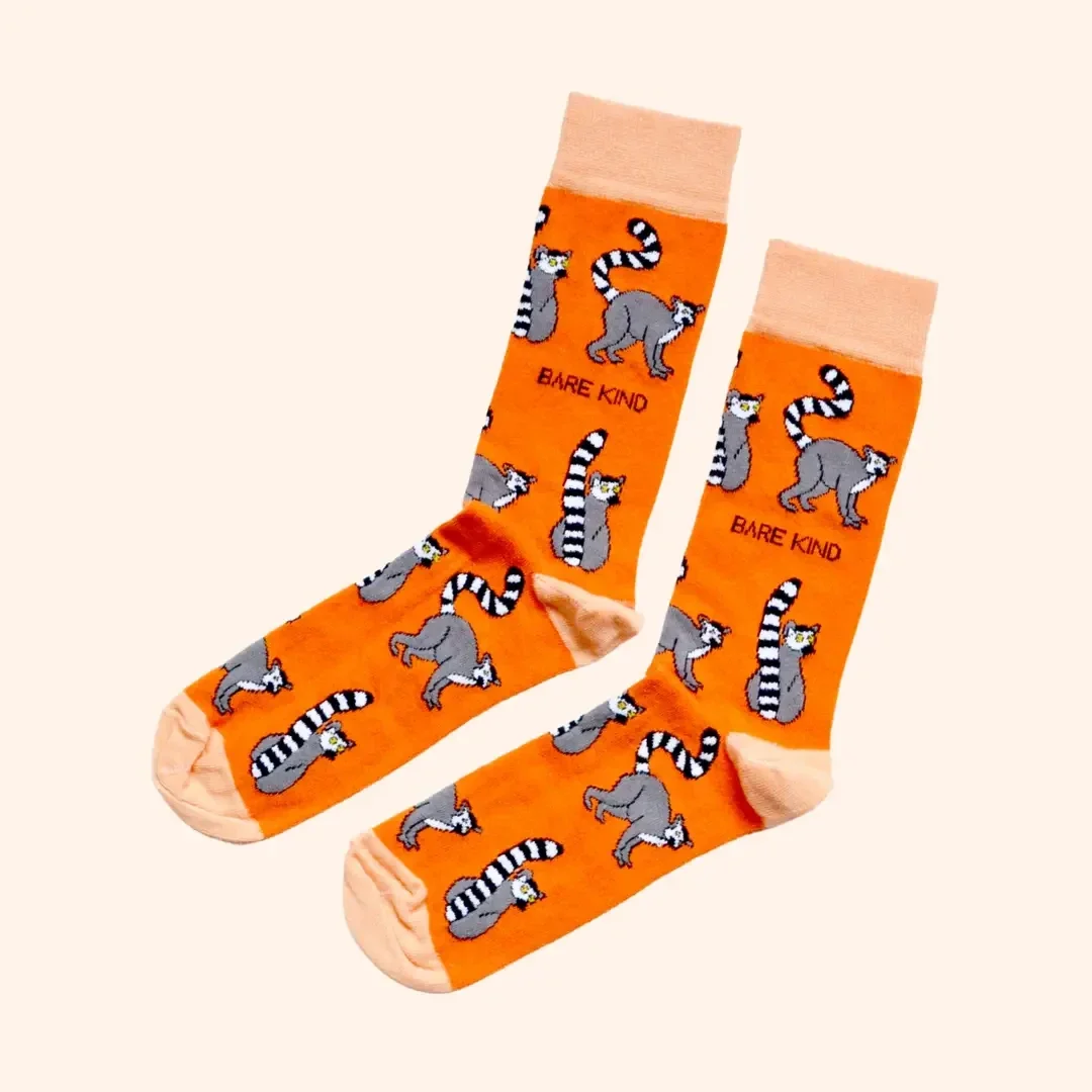 Lemuren-Socken aus Bambusstoff