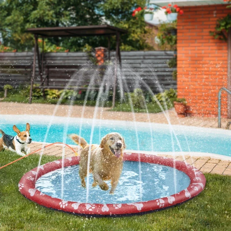 PawHut Hundepool, mit Wasserdüsen, faltbar