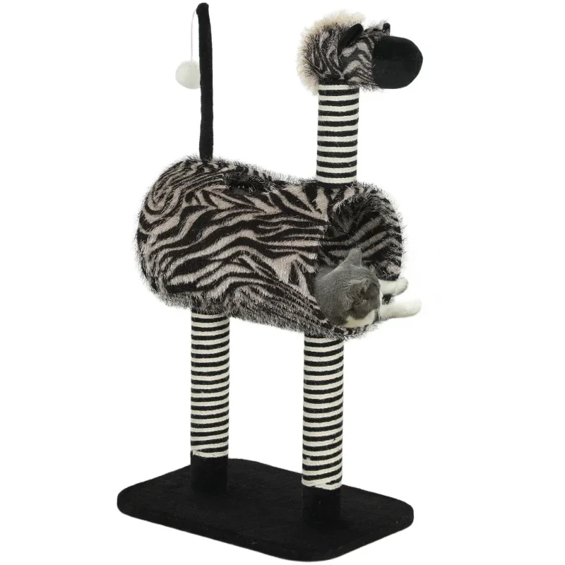PawHut Kratzbaum im Zebra-Design