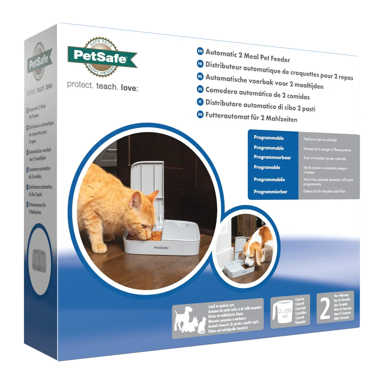 Automatischer Futterautomat mit 2 Mahlzeiten