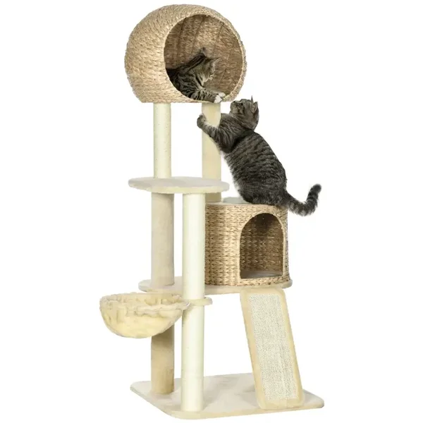PawHut Kratzbaum, mit Katzenhaus, mehrere Plattformen