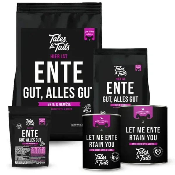 All in One: "Ente gut- alles gut" - softes Trockenfutter / Nassfutter