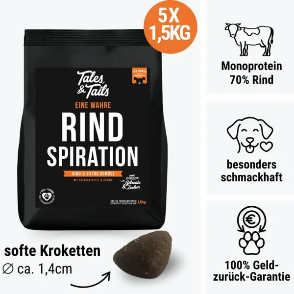 Eine wahre Rindspiration - softes Trockenfutter mit 70% Rind- 1,5kg