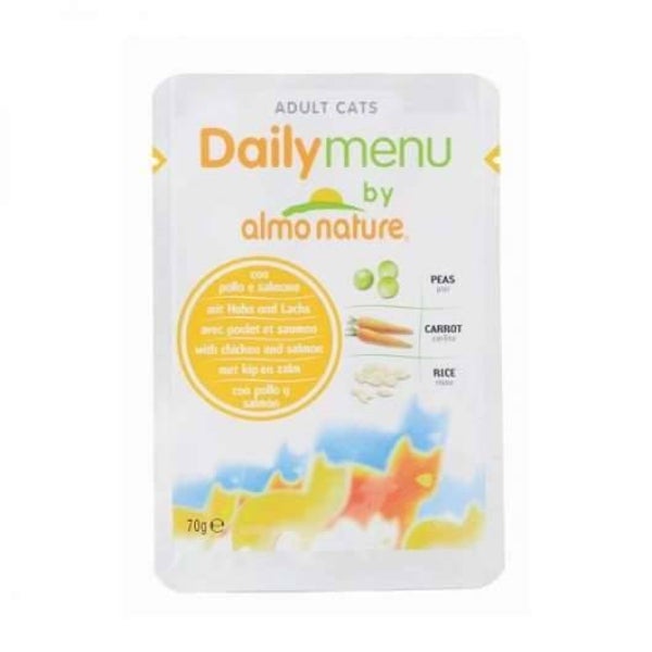 30 x Almo Nature Daily Menu Huhn & Lachs 70g