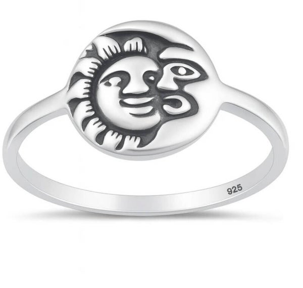 Silver Ring - Celestial Sun & Moon