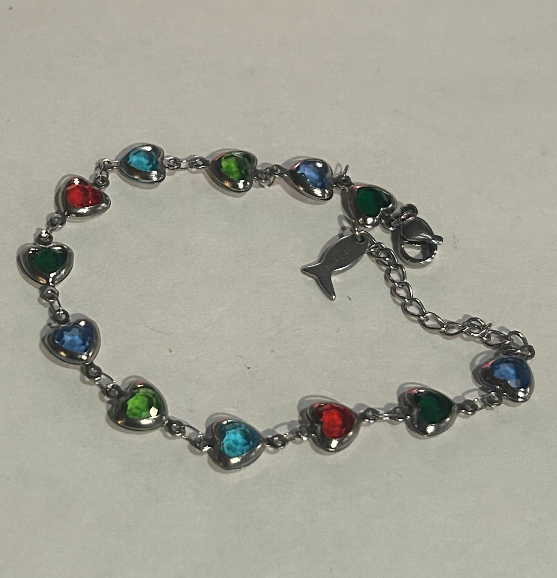 Multicolor heart bracelet
