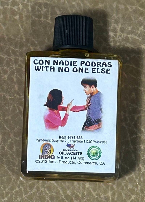 Aceite con nadie podras