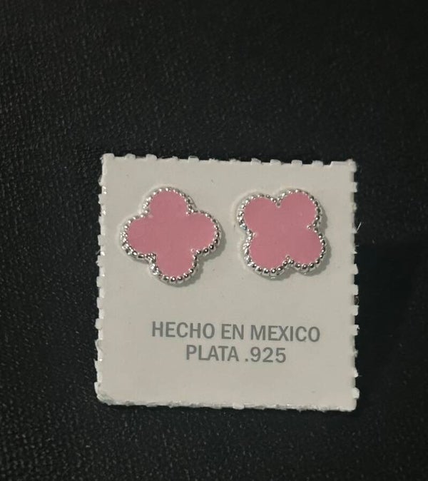 PINK CLOVER EARRINGS .925