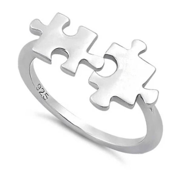 Sterling Silver Jigsaw Pieces Ring .925