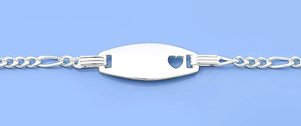 Silver Childrens ID Bracelet - Heart .925