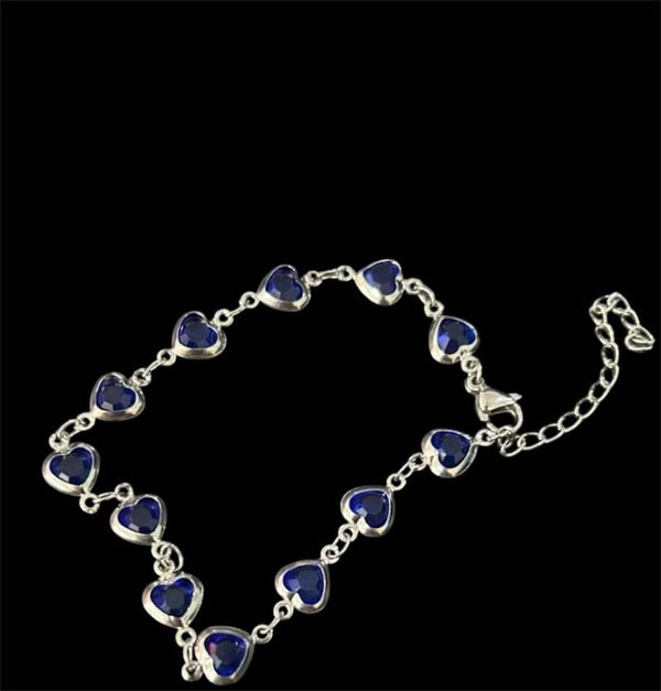 Blue heart bracelet