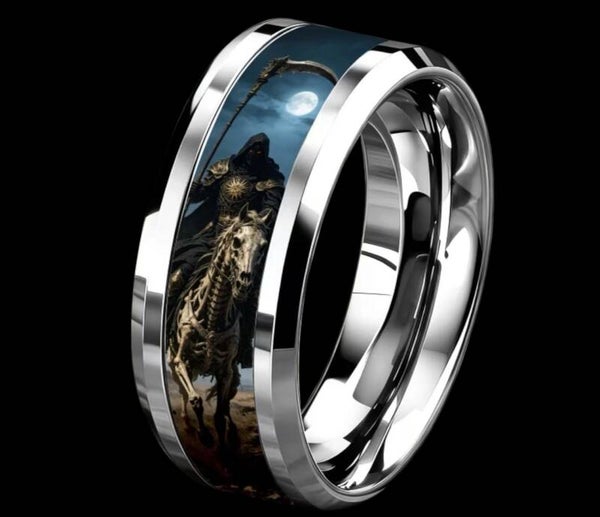 SANTA MUERTE RING STAINLESS STEEL