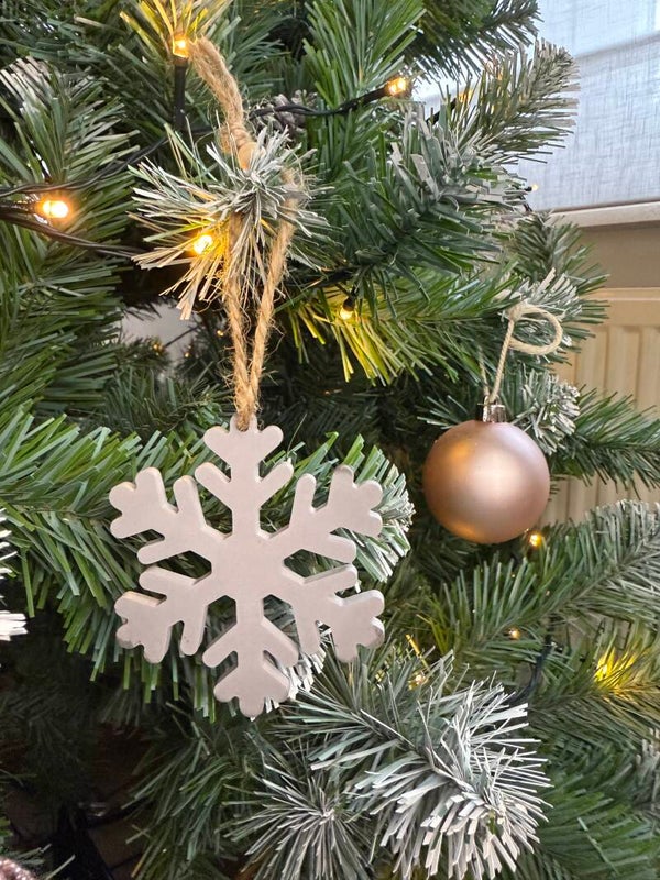 Kerstboomhanger sneeuwvlok grijs