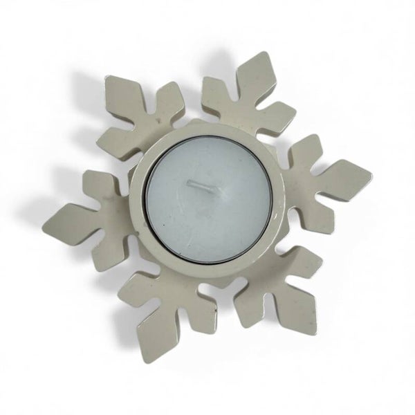 Theelichthouder sneeuwvlok wit