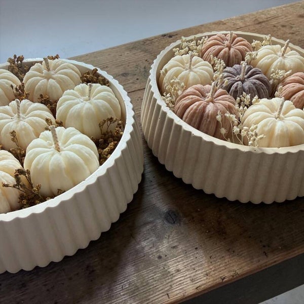 Pompoen kaars beige