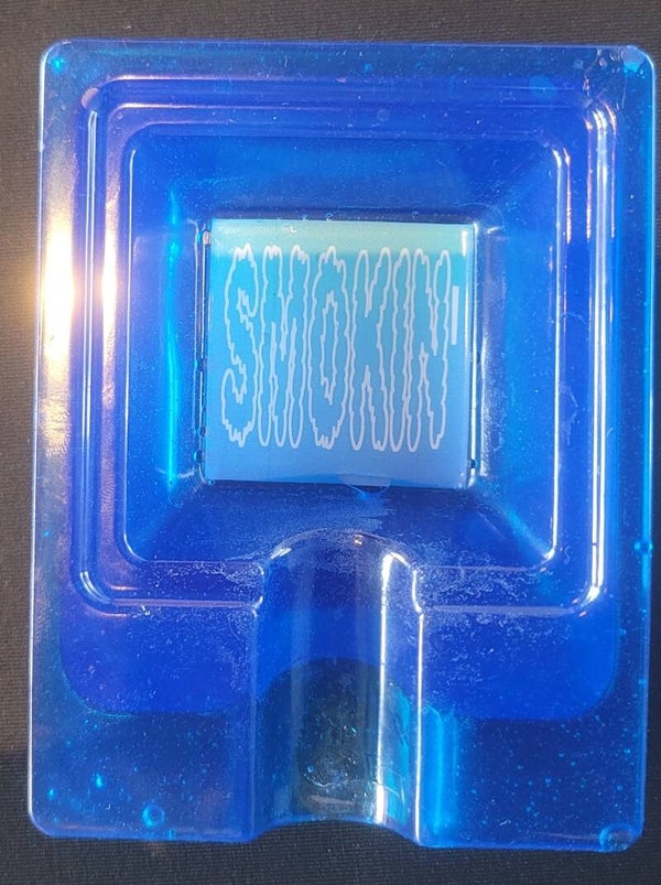 Transparent Blue Cigar Ashtray
