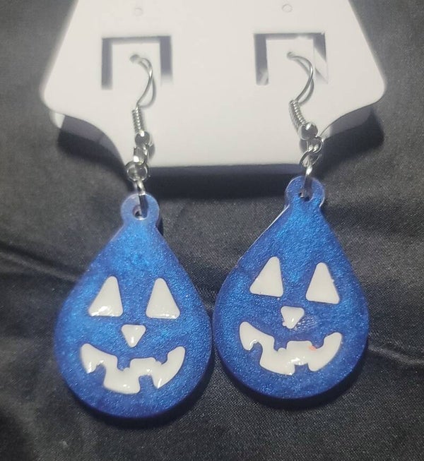 Blue Pumpkin Earrings