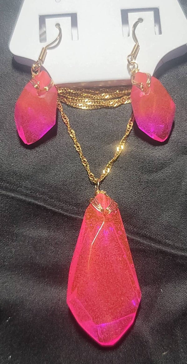 Pink/Gold Jewelry Set